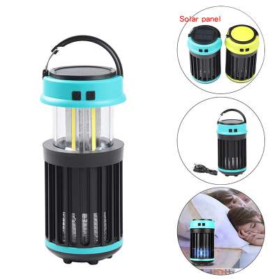 Multi-function Telescopic Camping Usage Solar Rechargeable COB LED Lantern Hiking Barbecue Light With Mosquito Killer Function